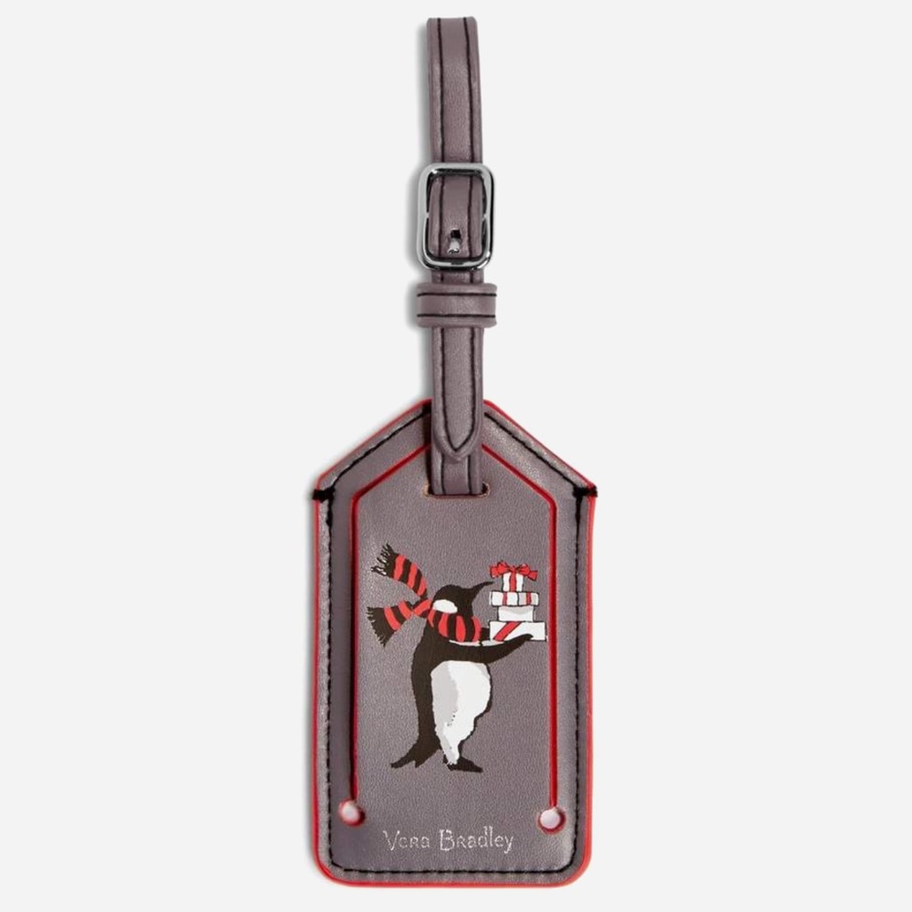 Vera Bradley Luggage Tag Playful Penguins NWT Christmas